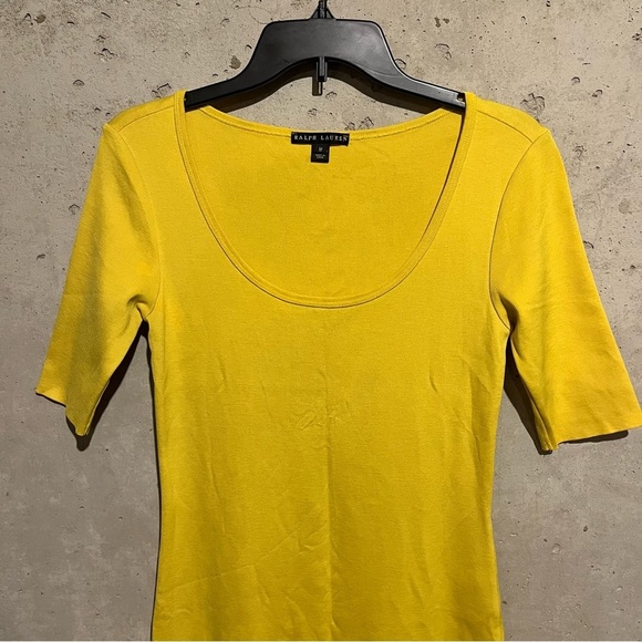 Ralph Lauren Women’s Yellow Bodycon Pencil Dress Size M Cotton - Picture 2 of 12